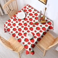 thumbnail image 2 of Red Strawberry Plants Fruit Green Leaf White Pattern Square Tablecloth,Waterproof Square Table Cover,Wipeable Spillproof Washable Table Cover for Home Kitchen Party Decor 42"X42"(107x107cm), 2 of 6