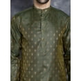 thumbnail image 5 of Maple Clothing Party Wear Brocade Kurta Pajama Set Indian Wear Men (Olive, S), 5 of 8