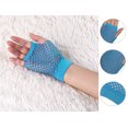thumbnail image 2 of INSPIRE CHIC Women's Elbow Length Fingerless Fishnet Thumbhole Gloves 2 Pairs Sky blue, 2 of 5