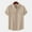 Beige, variant on Cotton Short Sleeve Button up Shirts for Men with Pockets