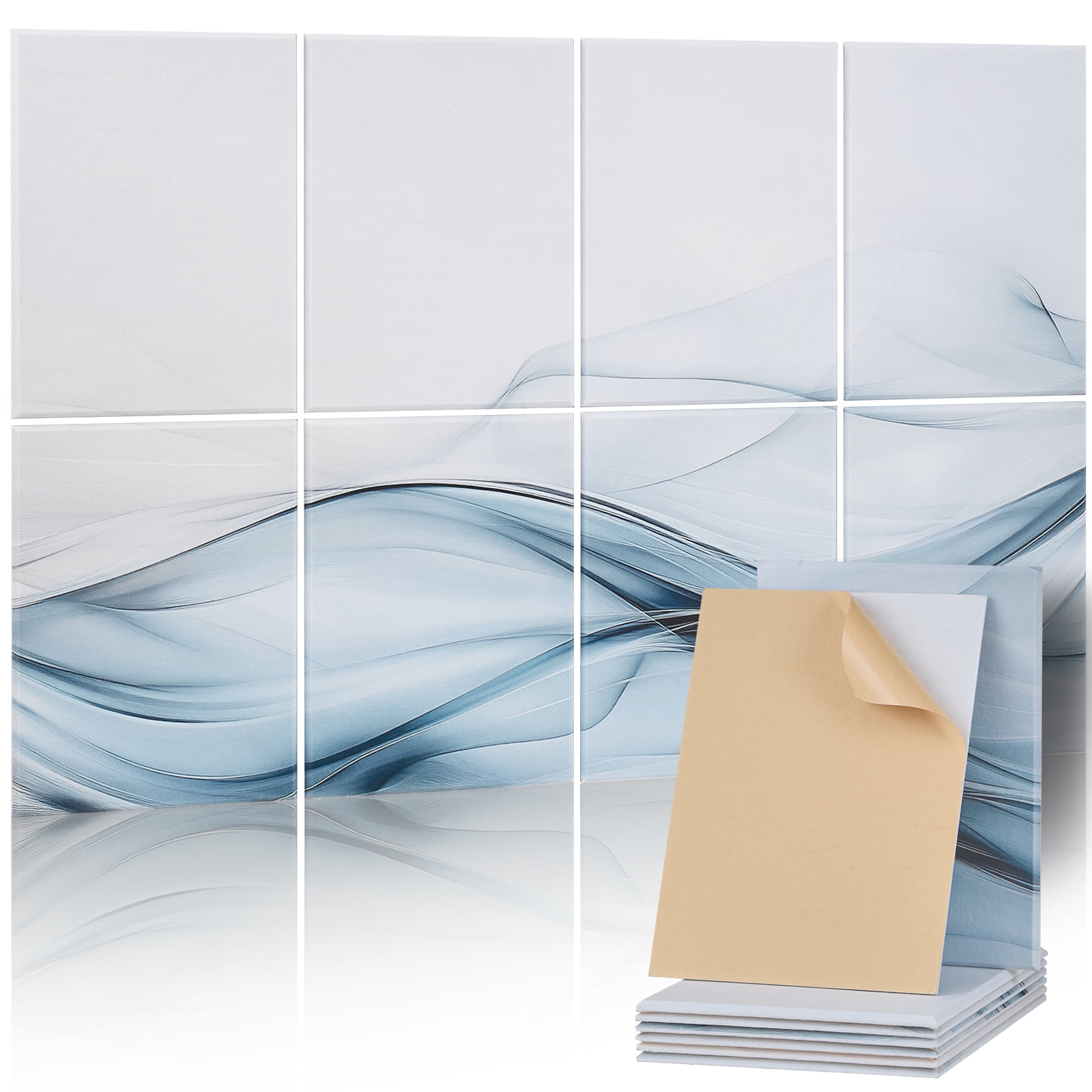 KFFKFF Artistic Acoustic Panels (8 Pack), Dimensions: 47.24 x 23.62 x 0.4 inch, Wall-Mounted Soundproof Tiles, Adhesive-Backed Noise Reduction Boards for Home, Office, Studio, Gaming Space, Theater