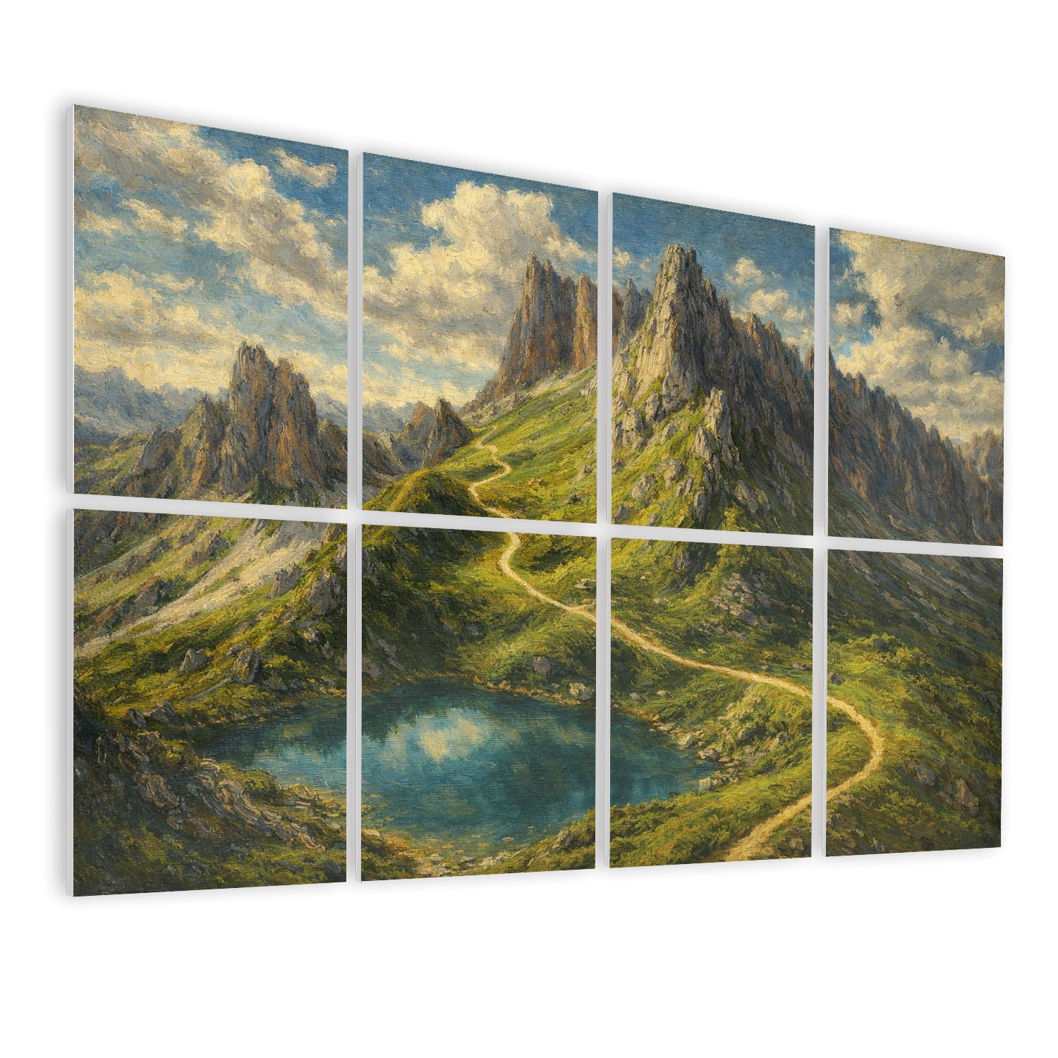 8 Pack Art Acoustic Panels Sound Absorbing Seceda mountain summer Dolomites Italy Colorful Decorative Soundproof Wall Panels Self Adhesive for Nursery Game Room Office Bedroom Italy Lover 48 x32