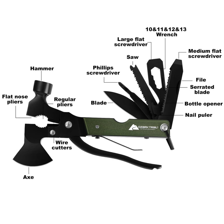 Ozark Trail 6.3 inch 19-in-1 Multi-Function Survival Tool Aluminum