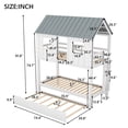 thumbnail image 2 of Harper & Bright Designs House Bunk Bed with Trundle, Wooden Twin Over Twin Bunk Bed with Trundle, Roof and Windows, Playhouse Bed for Kids, White, 2 of 13