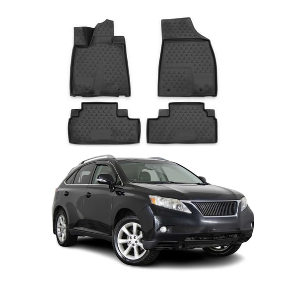 OMAC Floor Mats Liner for Lexus RX350 2009-2012 Black TPE All-Weather 4Pcs