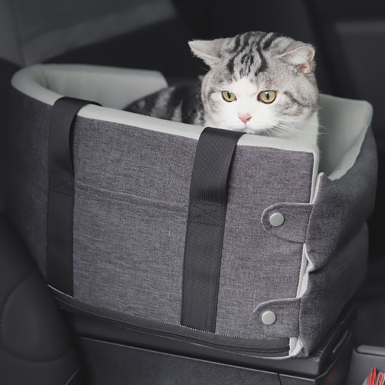 Center Console Dog Car Seat,Cat Car Seat,Small Dog Car Seat,Dog Car Seats For Small Dogs,Console Dog Car Seat,Cat Car Seat Center Console,Cat Seat For Car(Black 18in)Clearance from ANMUYUM