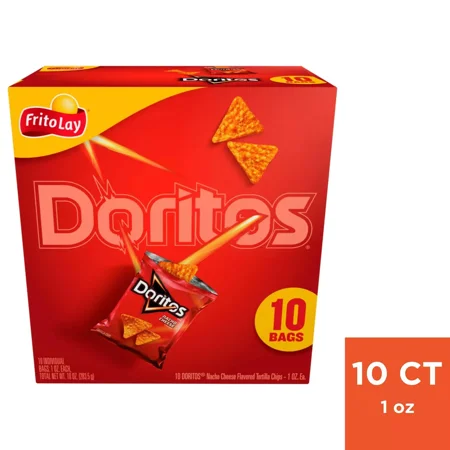 Doritos Nacho Cheese Flavored Tortilla Chips - 10ct