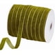 thumbnail image 1 of Rollo de cinta de terciopelo verde de 54,68 yardas de un solo lado para Navidad, 3/8 de pulgada de ancho, 1 of 5