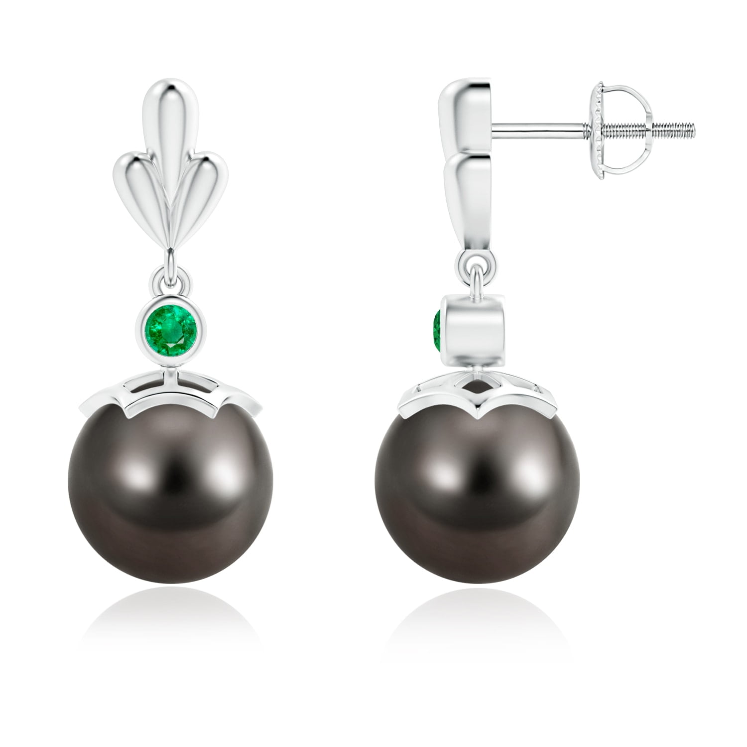 Iridescent Tahitian Look Pearl & Sterling Silver Drop Earrings with Gift Box 