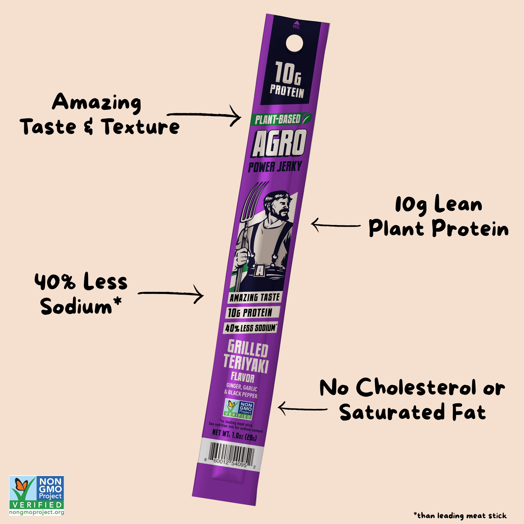 (Pack Of 16) Agro Jerky Stick Grilled Teriyaki 1 Oz