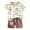 Beige, variant on XUELUO Baby Boys Casual Outfit Sets Summer Cartoon Print Crew Neck Short Sleeve Tops And Shorts Two Piece Loose Casual Holiday Wear,Beige,18-24 Months