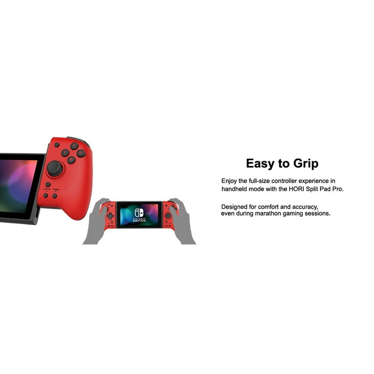 Hori - Red, Ergonomic, Nintendo Switch Split Pad Pro, Hand-Held Mode, Video  Game Controller 