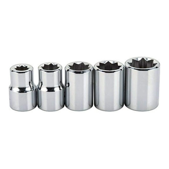 3/8" Drive Socket Set - 5 Piece 8 Point - J52109 - Mechanic Tool Set - Automotive Repair - Socket Wrench Set - Professional Grade Multi One Size