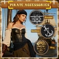 thumbnail image 5 of Alaiyaky 7 Pcs Pirate Accessories Set, Adult Captain Costume, Pirate Headscarf, Earrings,Ring,Eye Patch,Necklace,Bracelet,Hip Scarf for Halloween Cosplay Party, 5 of 7