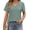 Grey Green, variant on Fantaslook Eyelet Womens Tops Short Sleeve Dressey Casual Blouses V Neck Work Shirts Summer Basic Tees