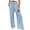 Light Blue-21049GG, variant on Women's Linen Pants Smocked Waist Loose Pants for Women Wide Leg Beach Palazzo Pants for Women Dressy