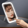 thumbnail image 6 of LED Vanity Mirror with Lights Portable Cosmetic Travel Tabletop Make Up Lighted Desk Mirror USB Rechargeable Pink, 6 of 10