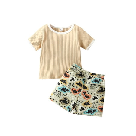 

Gwiyeopda Infant Baby Boy Girl Summer Short Sleeve T Shirt Top and Shorts 2Pcs Set Clothes