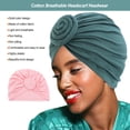 thumbnail image 4 of Minnieouse Pañuelo para la cabeza Sombrero de color sólido Mezcla de flores de rosas Gorros Hijabs de moda Tela elástica Atractivo Headwrap Photo Props Rosado 2piezas Minnieouse CBP294996, 4 of 6