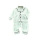 thumbnail image 1 of Odeerbi 1-5 Años Boys Girls Verano Pijamas de Algodón de Manga Larga Con Solapa Con Muescas Camisa Pantalones Set Soft Floral Sleepwear Pijama Set, 1 of 5