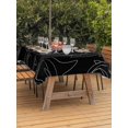 thumbnail image 3 of Outdoor Tablecloth with Umbrella Hole for Patio/Picnic/Party/Camping, Black Shark Waterproof Table Cloth Rectangle Table Cover Washable, Black White Line Abstract Art (54"x 80"), 3 of 8