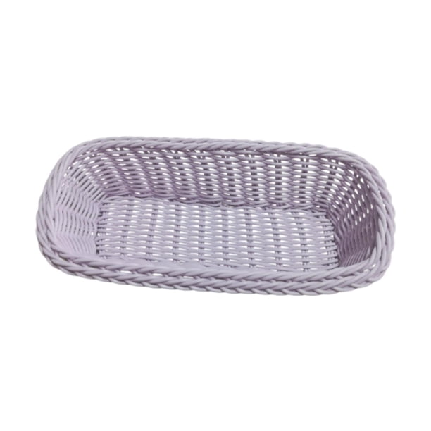 Cesta rectangular para almacenar frutas, pan, comida, organizador de cestas para servir. Púrpura