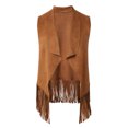 thumbnail image 5 of Western Cowboy Vest Men Cropped Suede Tassel Fringe Vest 70s Hippie Open Front Cardigan Jacket Outerwear, 5 of 8