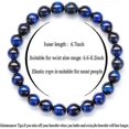 thumbnail image 3 of SZTXJ Women 8mm Natural Stone Lava Rock Diffuser Elastic Bracelet Yoga Agate Beads Bracelet Bangle, 3 of 5