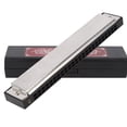 thumbnail image 1 of 24 Hole Harmonica Stainless Steel C Key for Adults Students Beginners Musical Instrument, 1 of 14