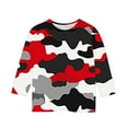 thumbnail image 4 of CLOISE Kids Shirts Boys Girls Teen 3/4 Sleeve Crew Neck Tops Camouflage Outfits Fall Winter Clothes Multicolor 140, 4 of 5