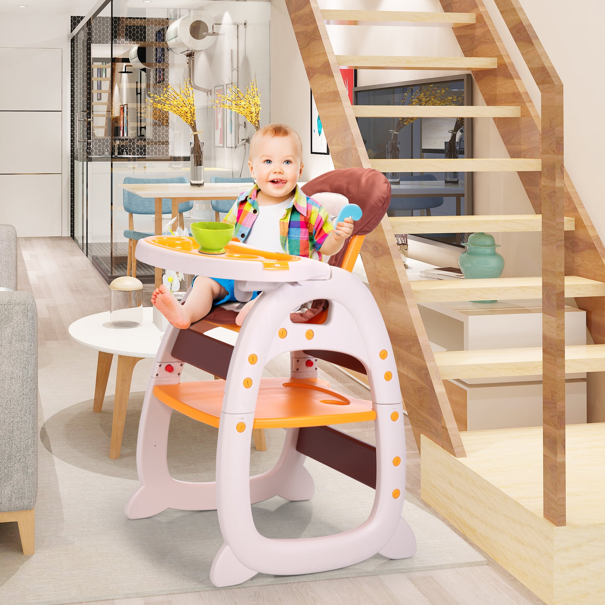 Lowestbest 3 in 1 High Chair for Baby, Adjustable Convertible Infant