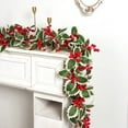 thumbnail image 2 of TanSiDing 1pcs Christmas Berry Garland Artificial Vines with Red Berries for Holiday Home Decor Fireplace Mantel Table Centerpiece Wedding Party, 2 of 8
