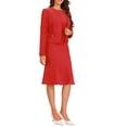 thumbnail image 4 of Conjunto de vestido de dos piezas Inspire Chic para mujer, vestido sin mangas y blazer corto, L rojo, 4 of 6