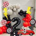 thumbnail image 3 of Set de globos CHUN-YAN Race Car Checkered Lightning para el segundo cumpleaños, 3 of 7