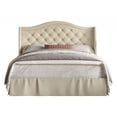 thumbnail image 3 of Home Design Eleanor Full Upholstered Platform Bed Frame with Nailhead Trim, Button Tufted Camelback Wingback Headboard, Beige – Easy Assembly, 3 of 5