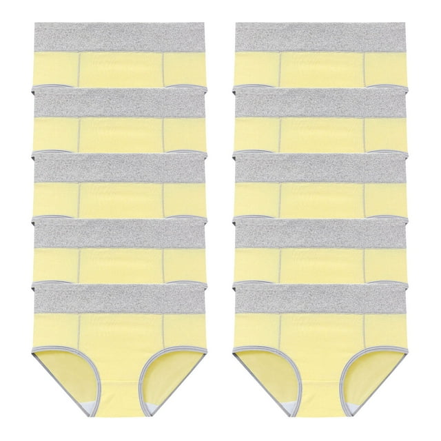 Timegard 10pc Panties for Women Plus Size High Waist Butt Lifting Comfy Underwear Color Block Briefs