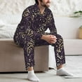 thumbnail image 5 of Salouo Dice Print Button-Front Long Sleeve Pajama Set for Men, Soft 2Pjs Men's Long Sleeve Sleepwear -X-Large, 5 of 7