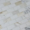 Calacatta Gold Mounted 4 x 2 Marble Mesh Polished Mosaic in White