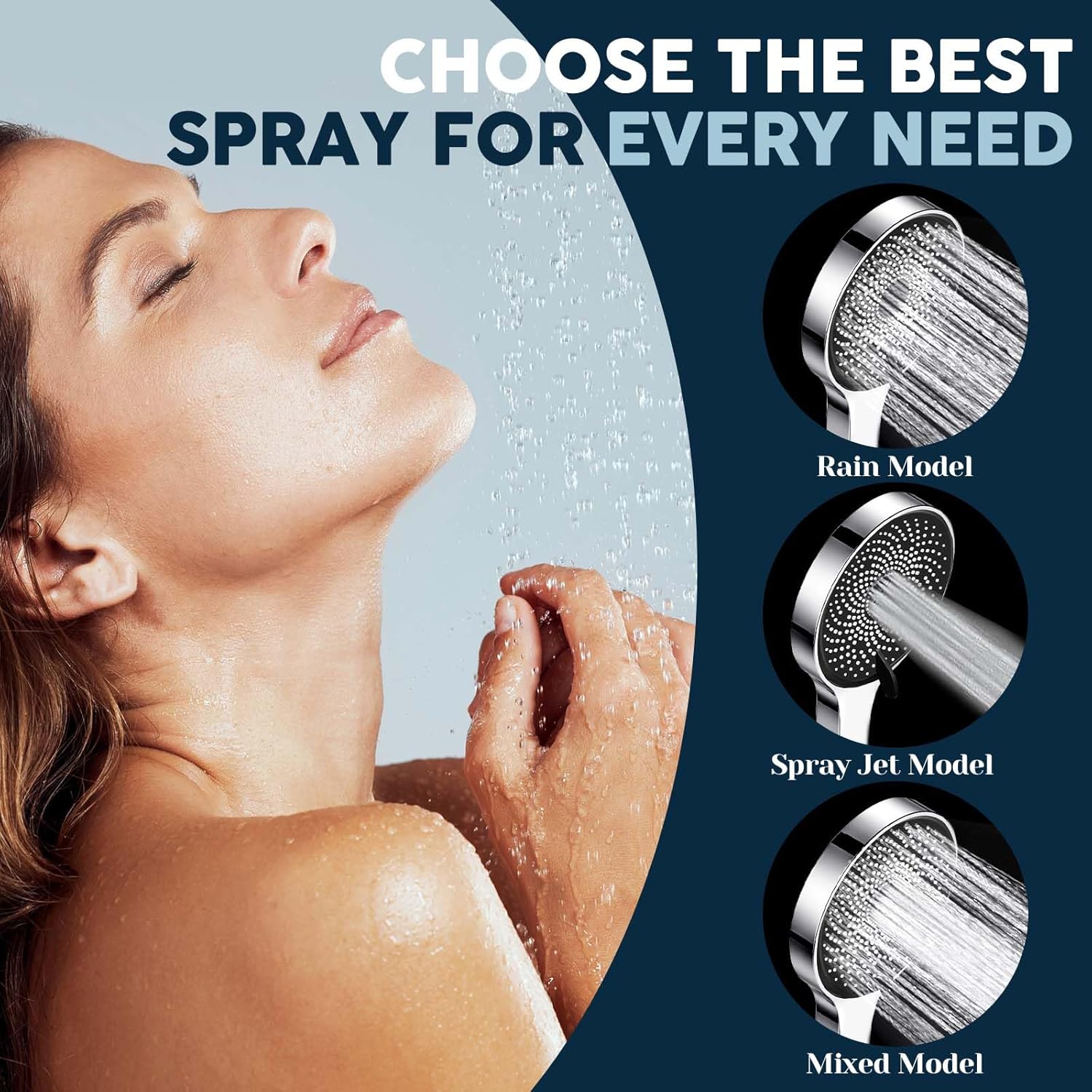 Tmdioo Shower Head Combo with Rain Head and Handheld, 3 Modes photo 5