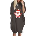 thumbnail image 2 of Cyber of Monday under 10.00 LYXSSBYX Christmas Dresses Women Plus Size Clearance The Fashion Women's Winter Plus Size Loose O-Neck Pocket Christmas Printed Dress, 2 of 6