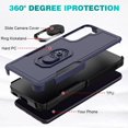 thumbnail image 3 of Samsung Galaxy S21 FE 5G Case: Dual Layer Shockproof Magnetic Kickstand Cell Phone Cover Protective with Rugged Ring Holder & (2 Pack) Explosion-Proof flim,Galaxy S21 FE 6.4 inch Blue, 3 of 13