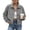 Gray, variant on Corduroy Jacket Women Long Sleeve Button Down Cropped Jacket Lapel Collar Oversized Shacket Casual Trendy Fall Winter Coat with Side Pockets