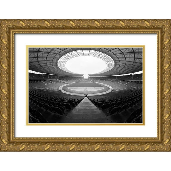 Di Bello, Andrea 32x23 Gold Ornate Wood Framed with Double Matting Museum Art Print Titled - Berlin Olympiastadion
