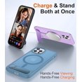 thumbnail image 2 of Funda Magnética con Soporte invisible Integrado, Delgada y Fina, para iPhone 12 Pro Max 6.7", Azul Claro, 2 of 7
