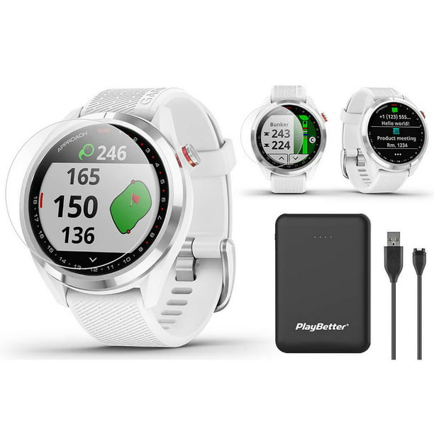 Garmin Approach S42 (White) Golf GPS Power Bundle | 2021 Model | with PlayBetter Portable Charger & HD Protectors - Walmart.com