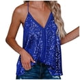thumbnail image 5 of AOMPMSDX 2 Pack Tank Tops For Women Fashion V Neck Party Sequin Strap Loose Tunic Great Daily Wear For Women 2024 Wardrobe Blue Sleeveless Basic Camisole Top M, 5 of 7