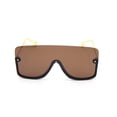 thumbnail image 4 of Women Fashion Sunglasses Luxury Single Lens Square Gold Shades Brown, 4 of 5