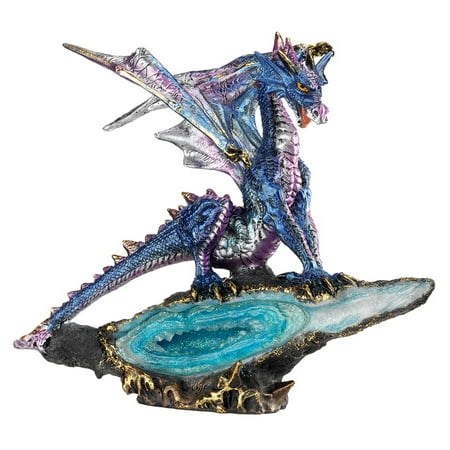 Silver Gothic Dragon - Design Toscano Geode Guardian Gothic Dragon Statue