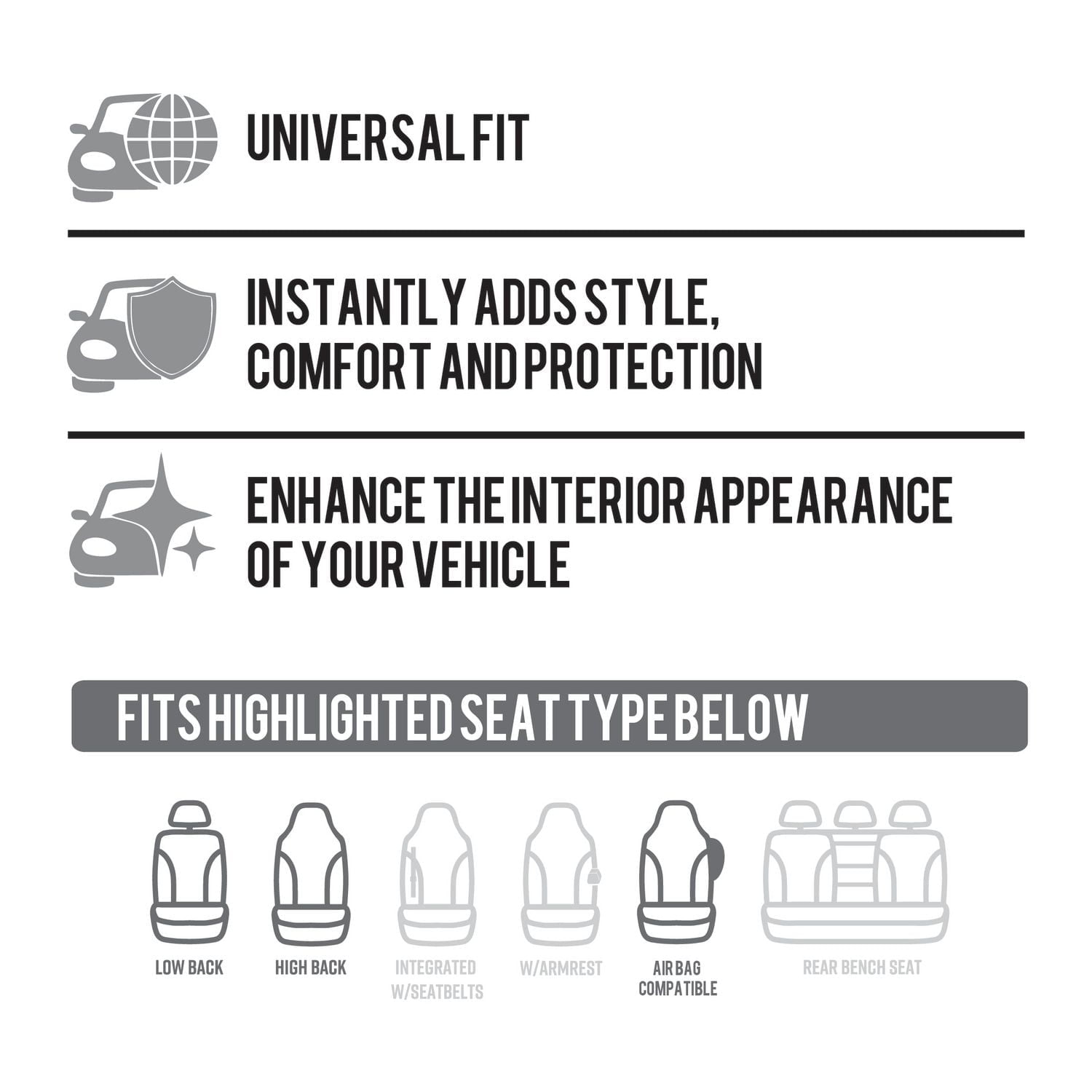 AUTO DRIVE COUVRE-SIÈGES EN FOURRURE FORMAT UNIVERSEL