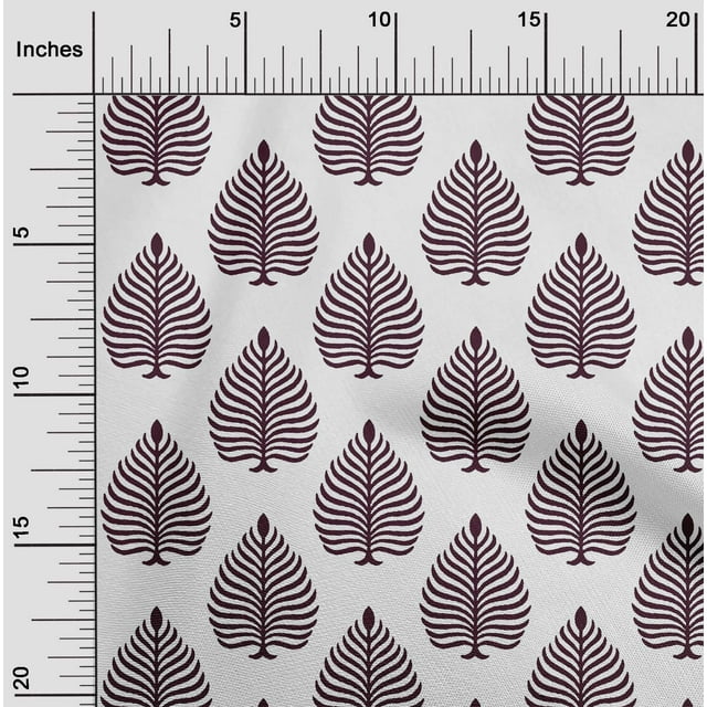 oneOone Polyester Lycra Maroon Fabric Floral & Flying Swan Block Sewing Material Print Fabric By The Yard 56 Inch Wide